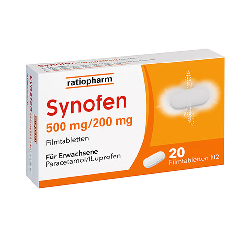 SYNOFEN 500 mg/200 mg Filmtabletten mit Ibuprofen und Paracetamol